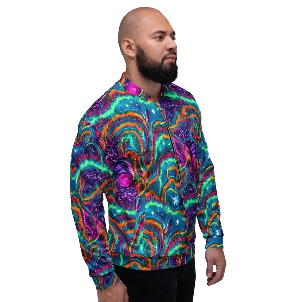 Dreamwave Bloom on Bomber Jacket — Right