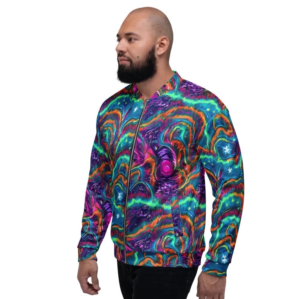 Dreamwave Bloom on Bomber Jacket — Left