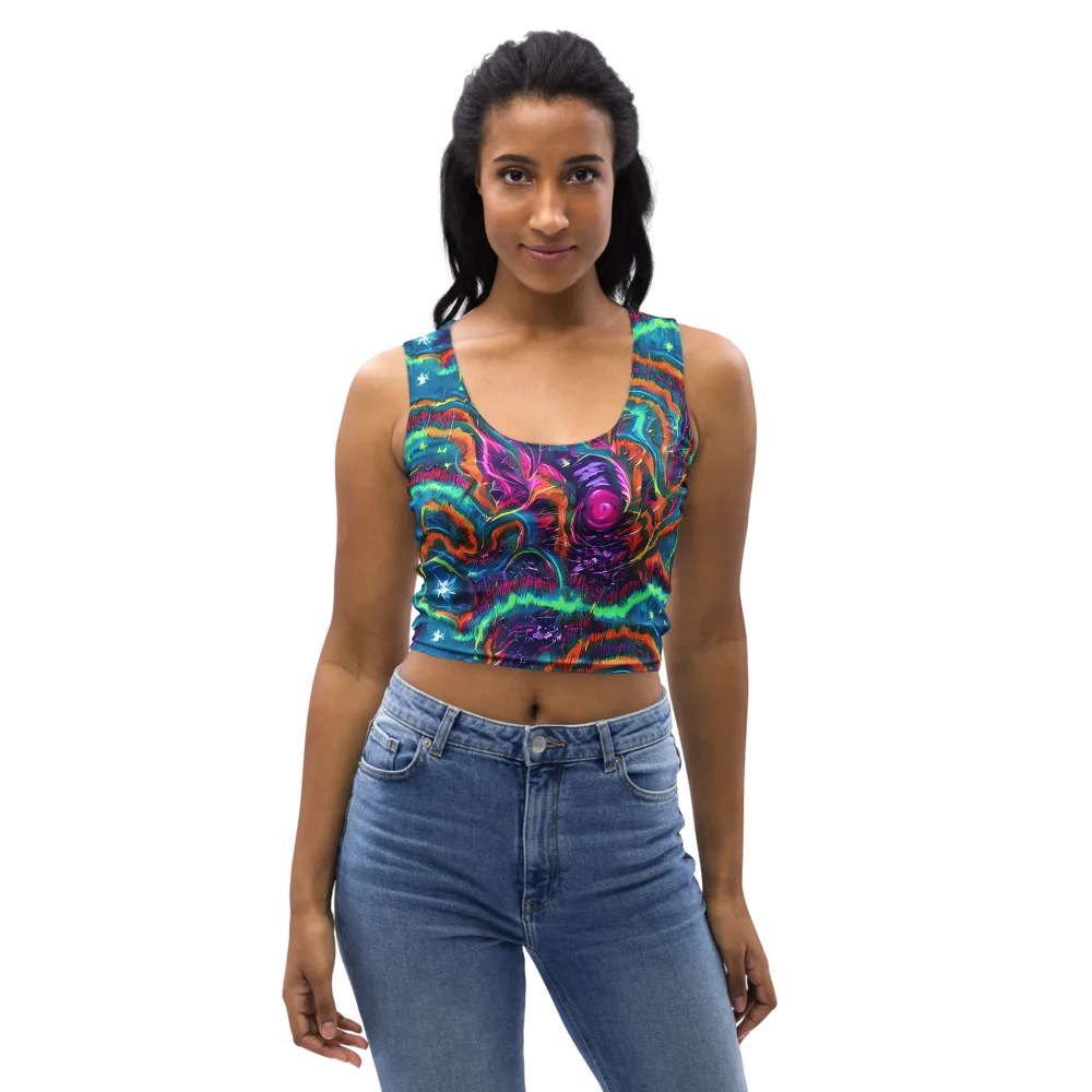 Dreamwave Bloom on Crop Top — Front