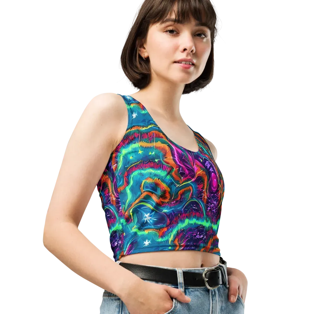 Dreamwave Bloom on Crop Top — Right Front