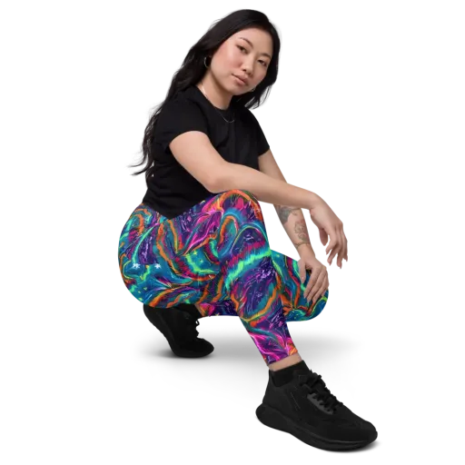 Dreamwave Bloom on a Leggings with Pockets