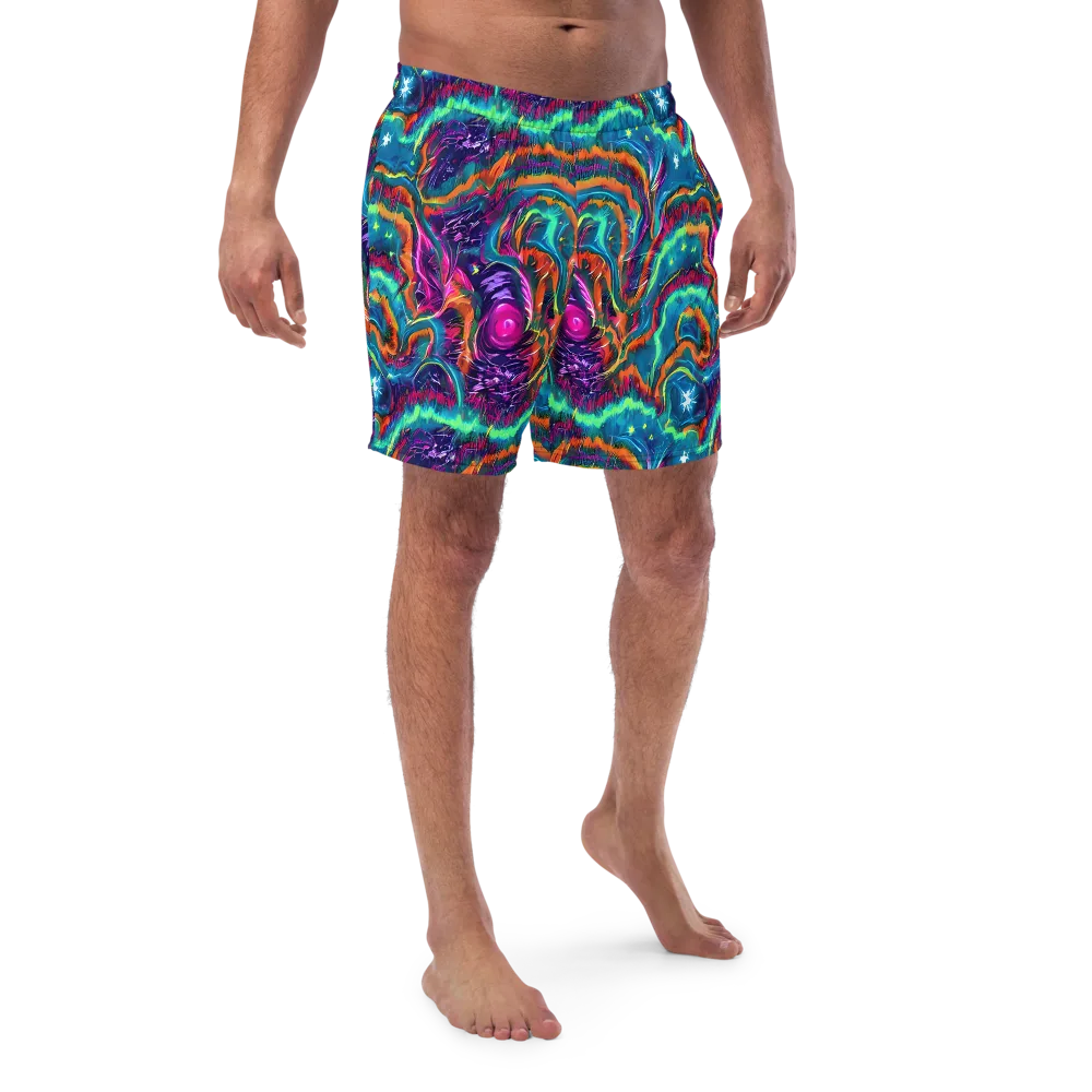 Dreamwave Bloom on Swim Trunks — Front