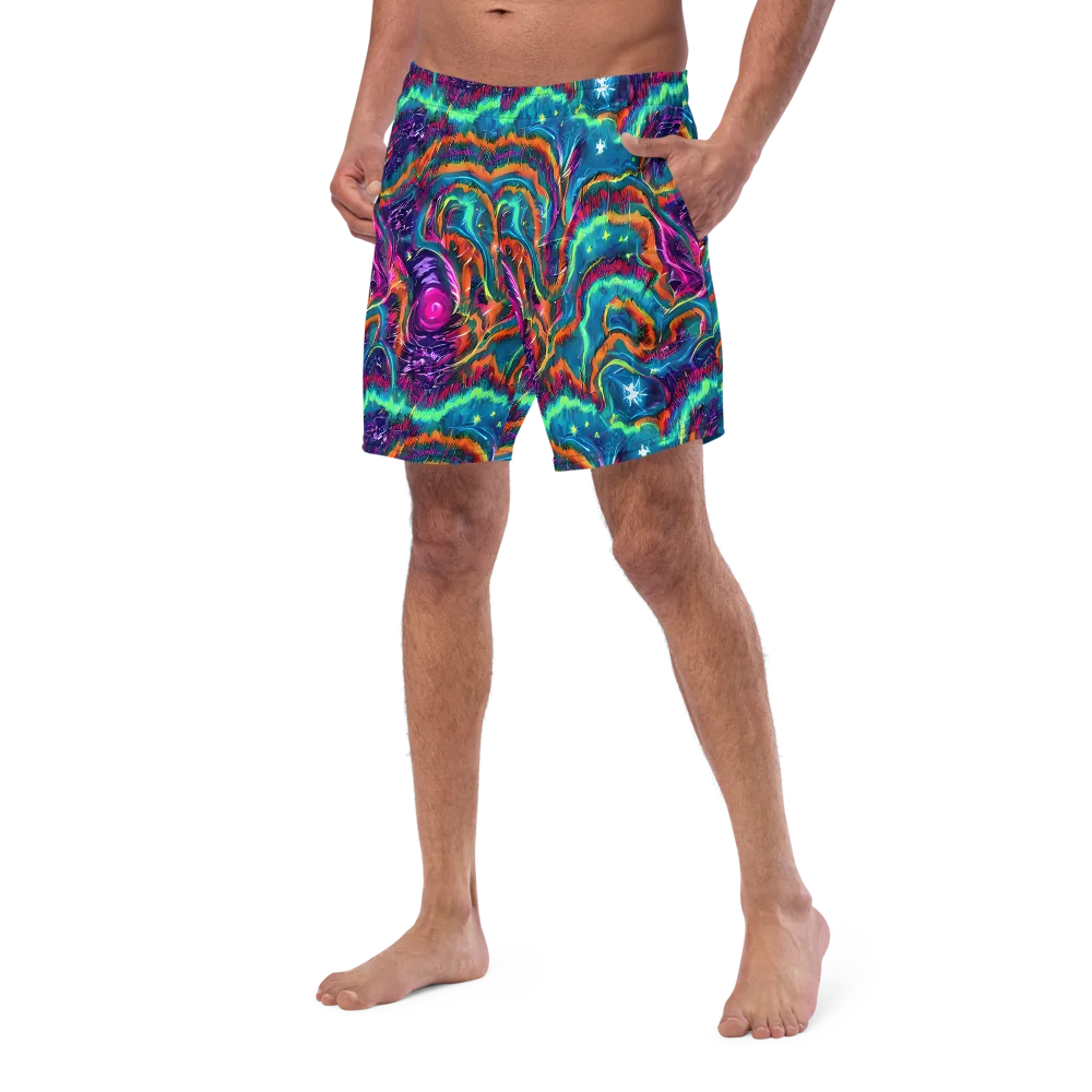 Dreamwave Bloom on Swim Trunks — Left Front