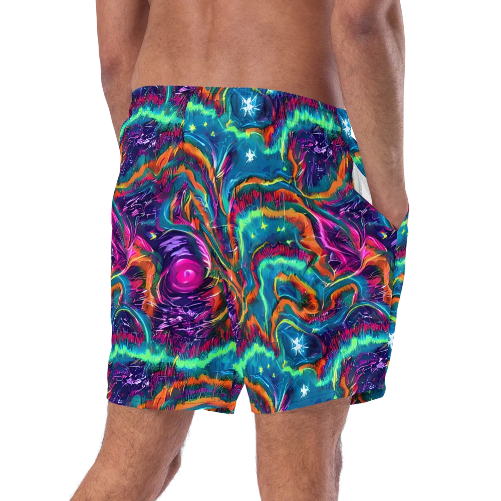 Dreamwave Bloom on Swim Trunks — Right Back