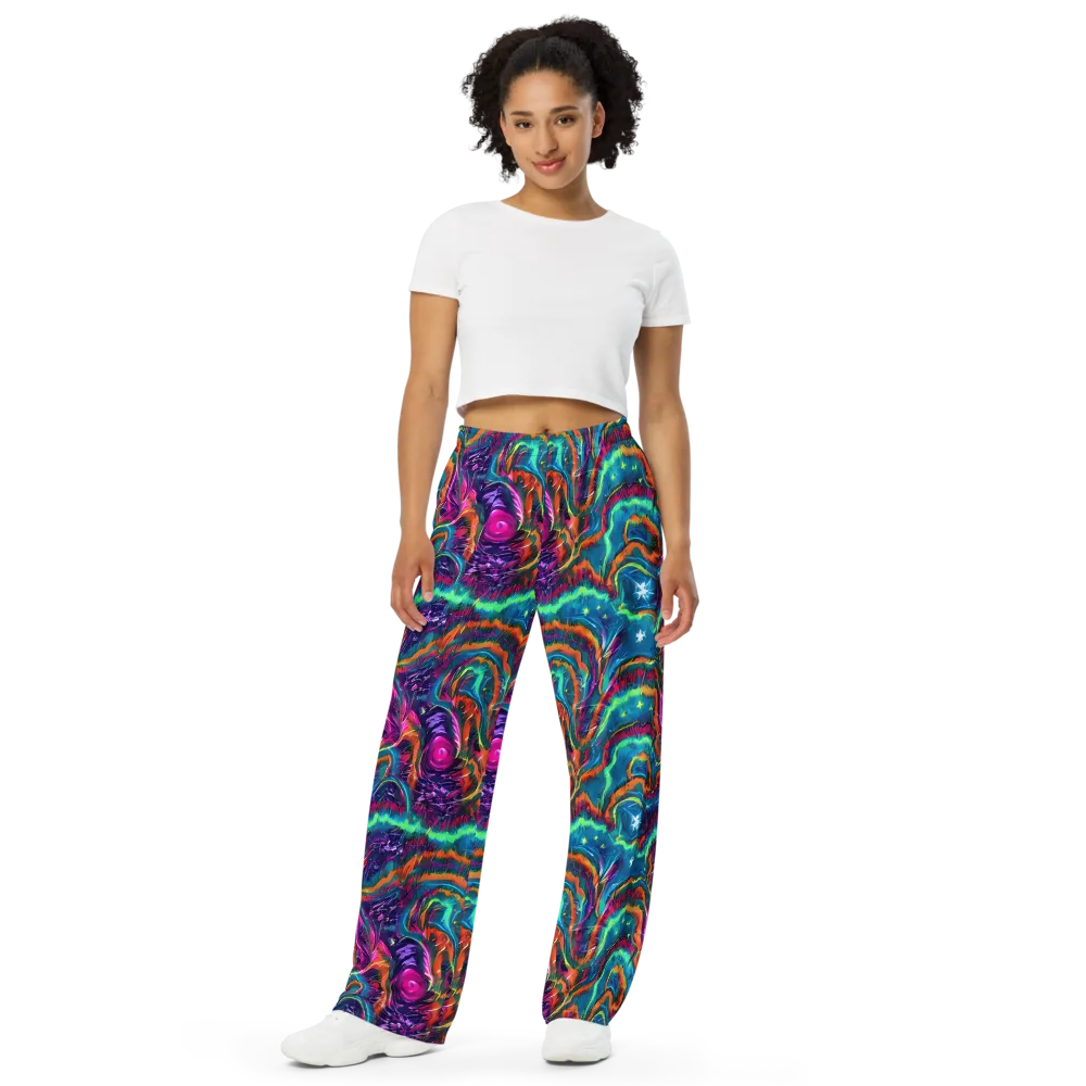Dreamwave Bloom on Wide-Leg Pants — Front