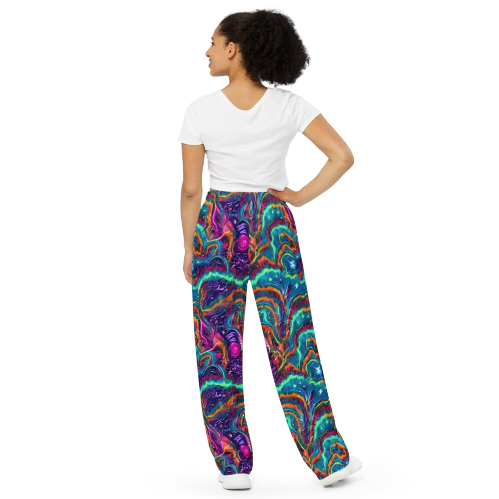 Dreamwave Bloom on Wide-Leg Pants — Back