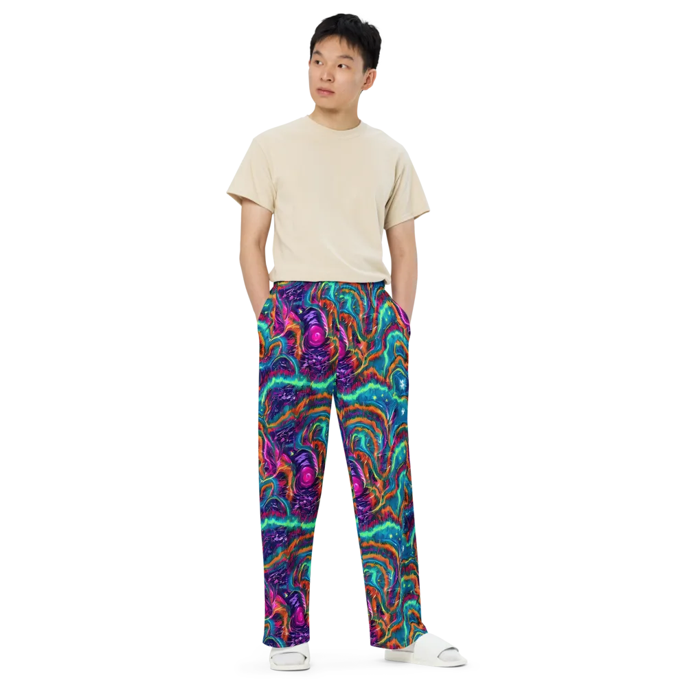 Dreamwave Bloom on Wide-Leg Pants — Front
