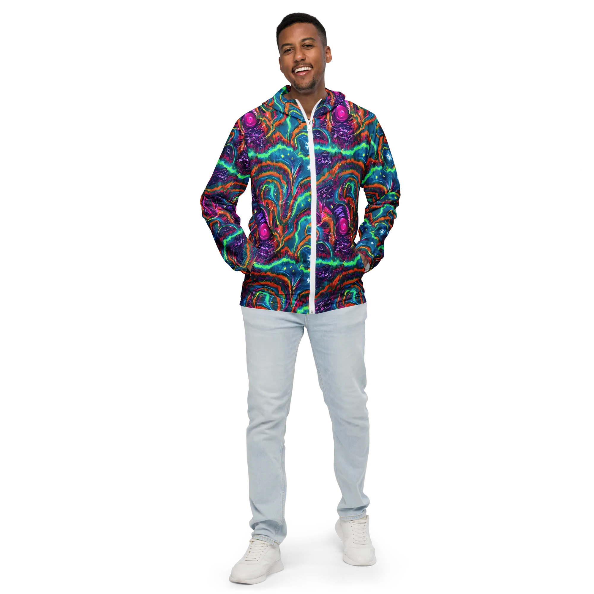 Dreamwave Bloom on Men's Windbreaker — Front