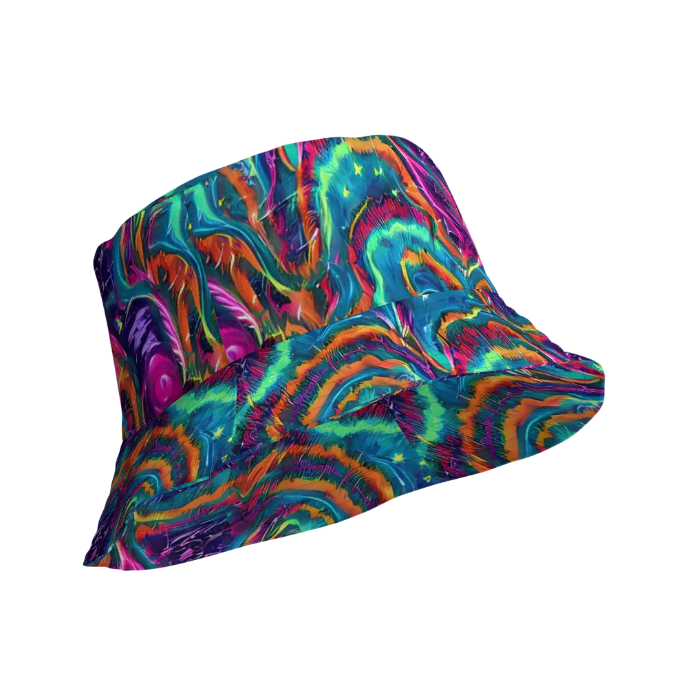 Dreamwave Bloom on Reversible Bucket Hat — Product details Outside