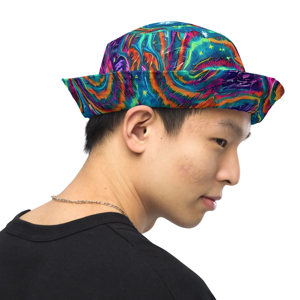 Dreamwave Bloom on Reversible Bucket Hat — Right Outside