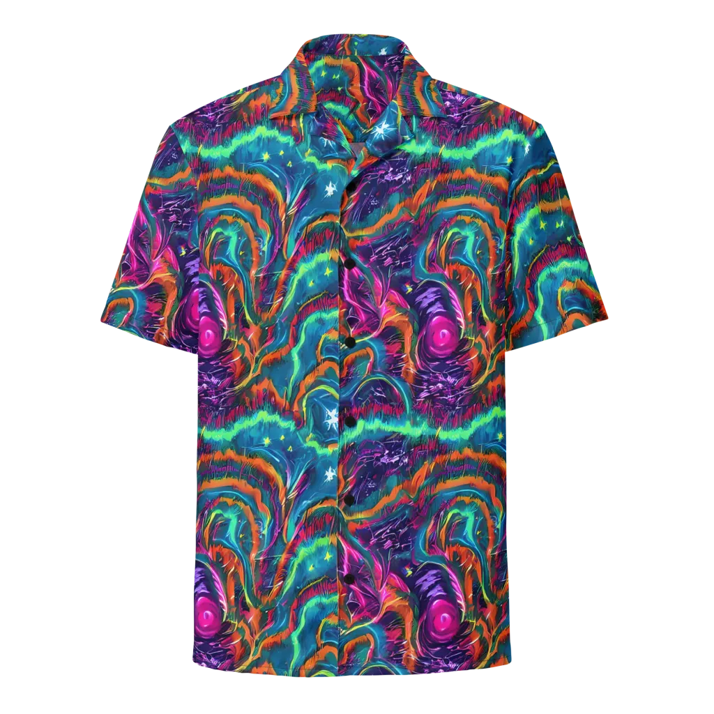 Dreamwave Bloom on Button Shirt — Front