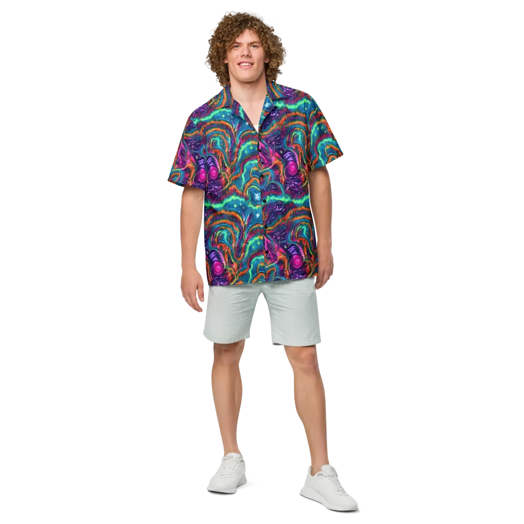 Dreamwave Bloom on Button Shirt — Front