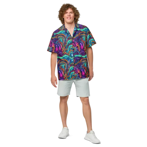 Dreamwave Bloom on a Button Shirt