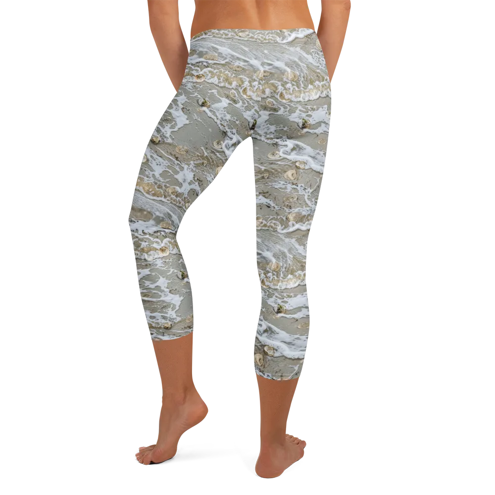 Tidal Shells on Capri Leggings — Back