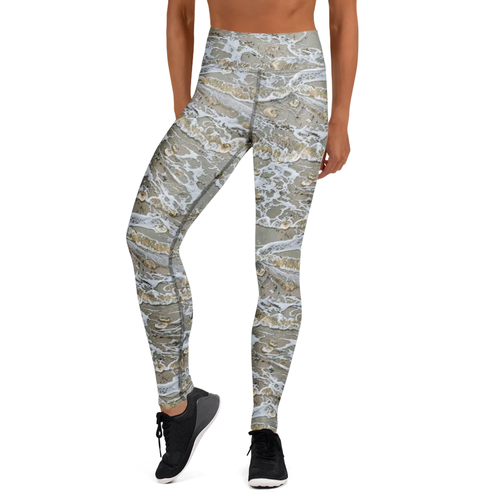 Tidal Shells on Yoga Leggings — Front
