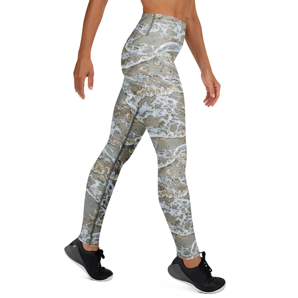 Tidal Shells on Yoga Leggings — Right