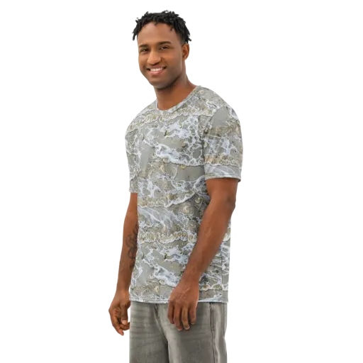Tidal Shells on a Men's Cotton Crew Neck T-Shirt