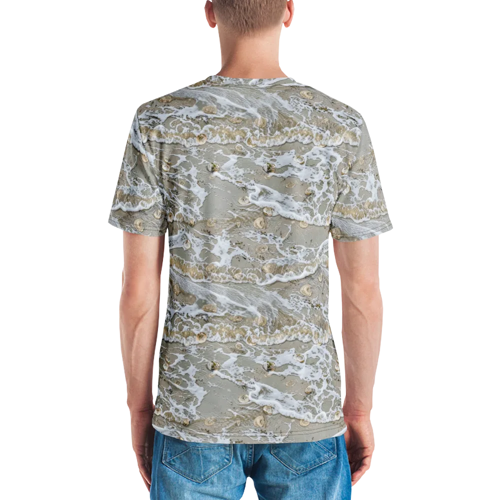 Tidal Shells on Men's Crew Neck T-Shirt — Back