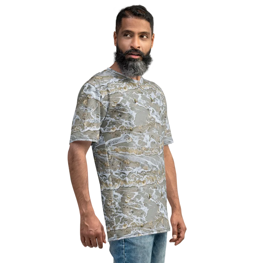 Tidal Shells on Men's Crew Neck T-Shirt — Right