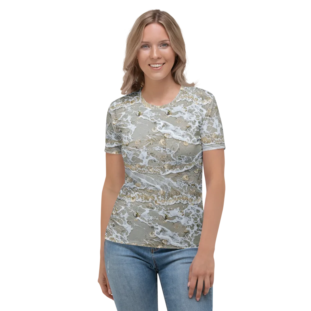 Tidal Shells on Women's Crew Neck T-Shirt — Front
