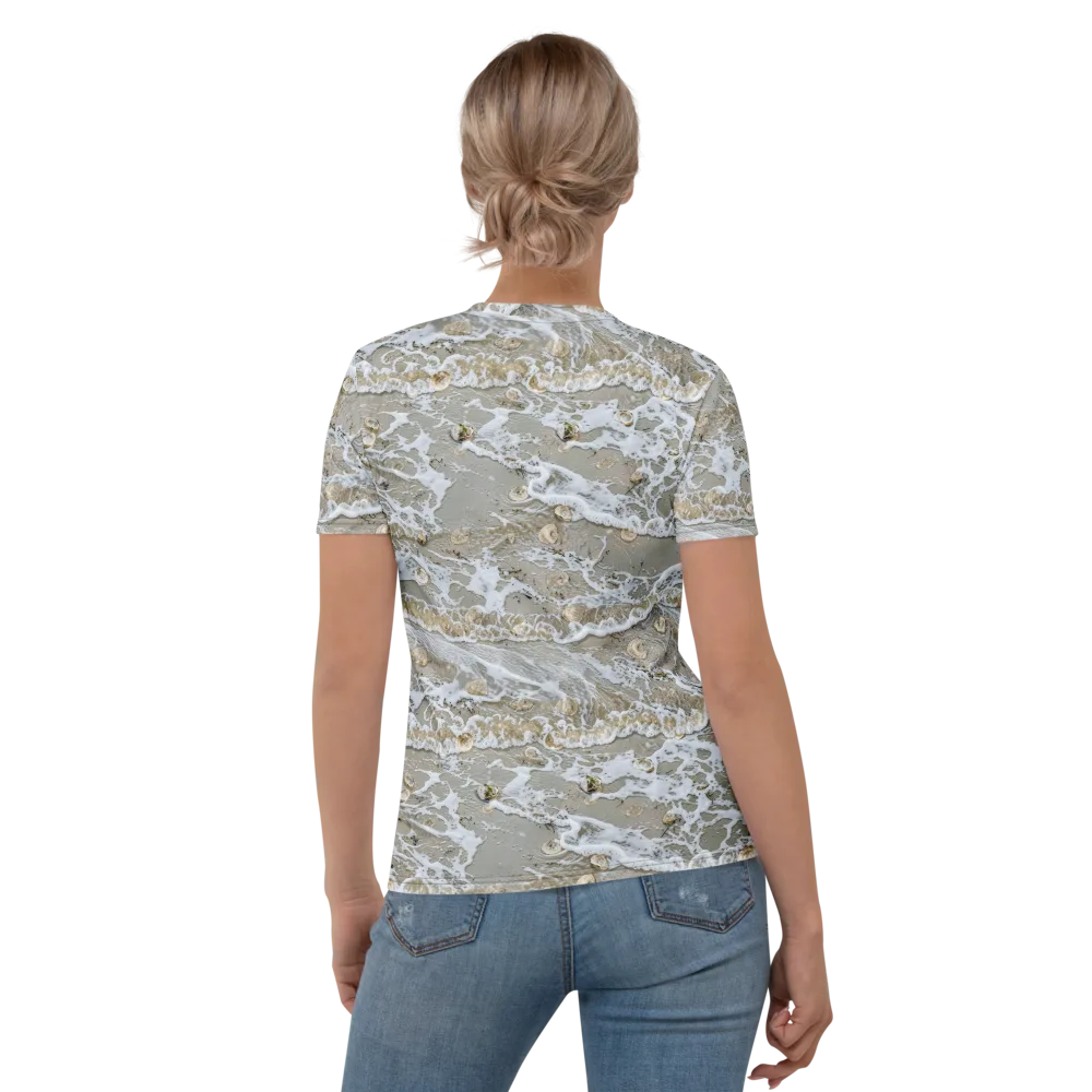 Tidal Shells on Women's Crew Neck T-Shirt — Back