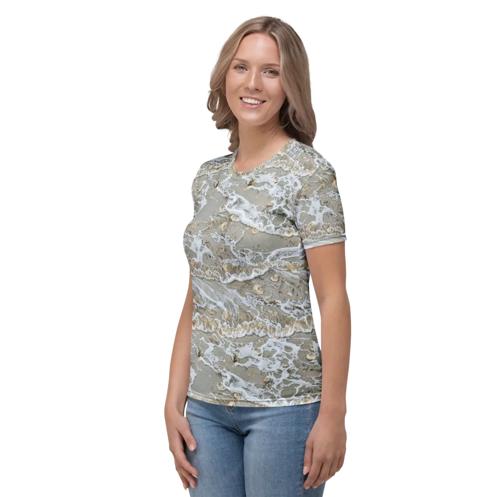 Tidal Shells on Women's Crew Neck T-Shirt — Left