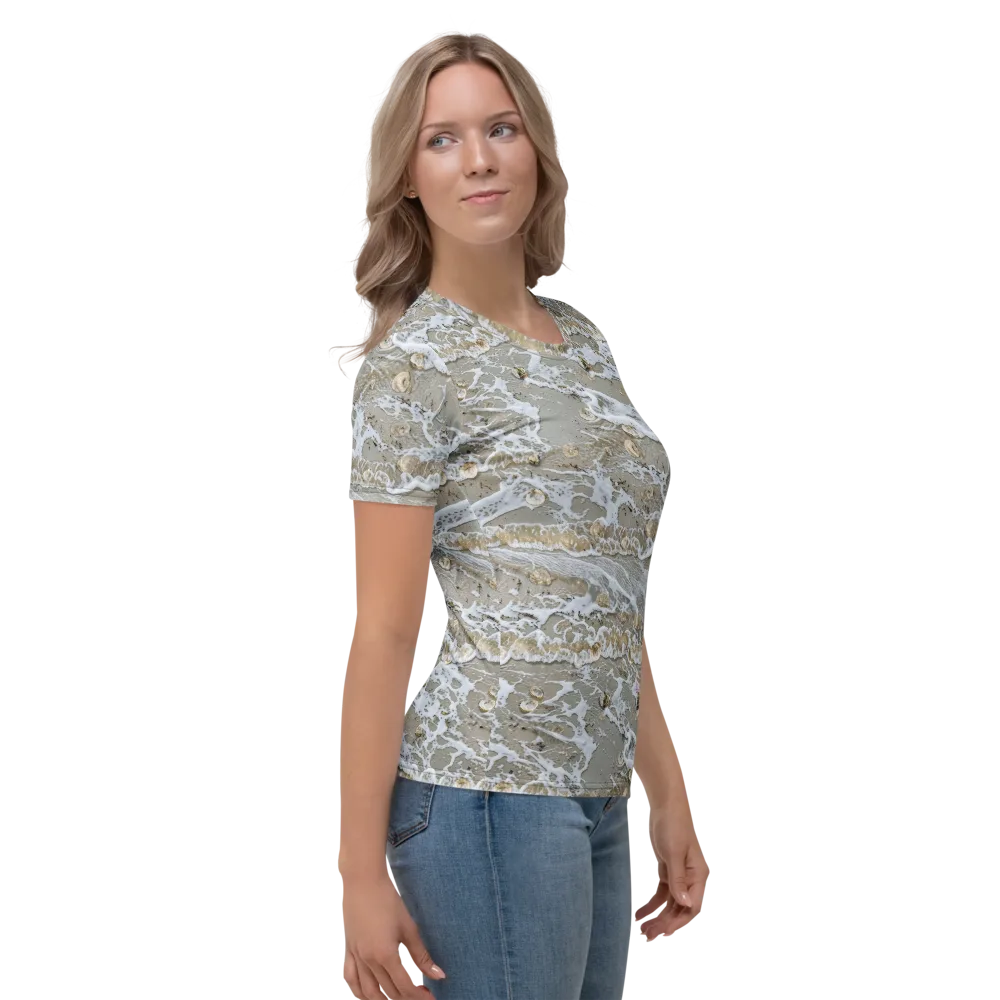 Tidal Shells on Women's Crew Neck T-Shirt — Right