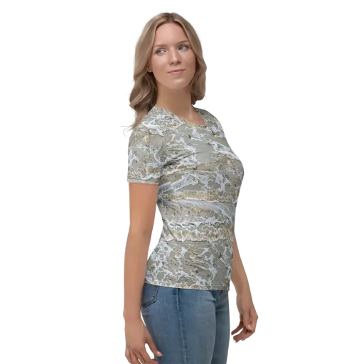 Tidal Shells on a Women's Crew Neck T-Shirt