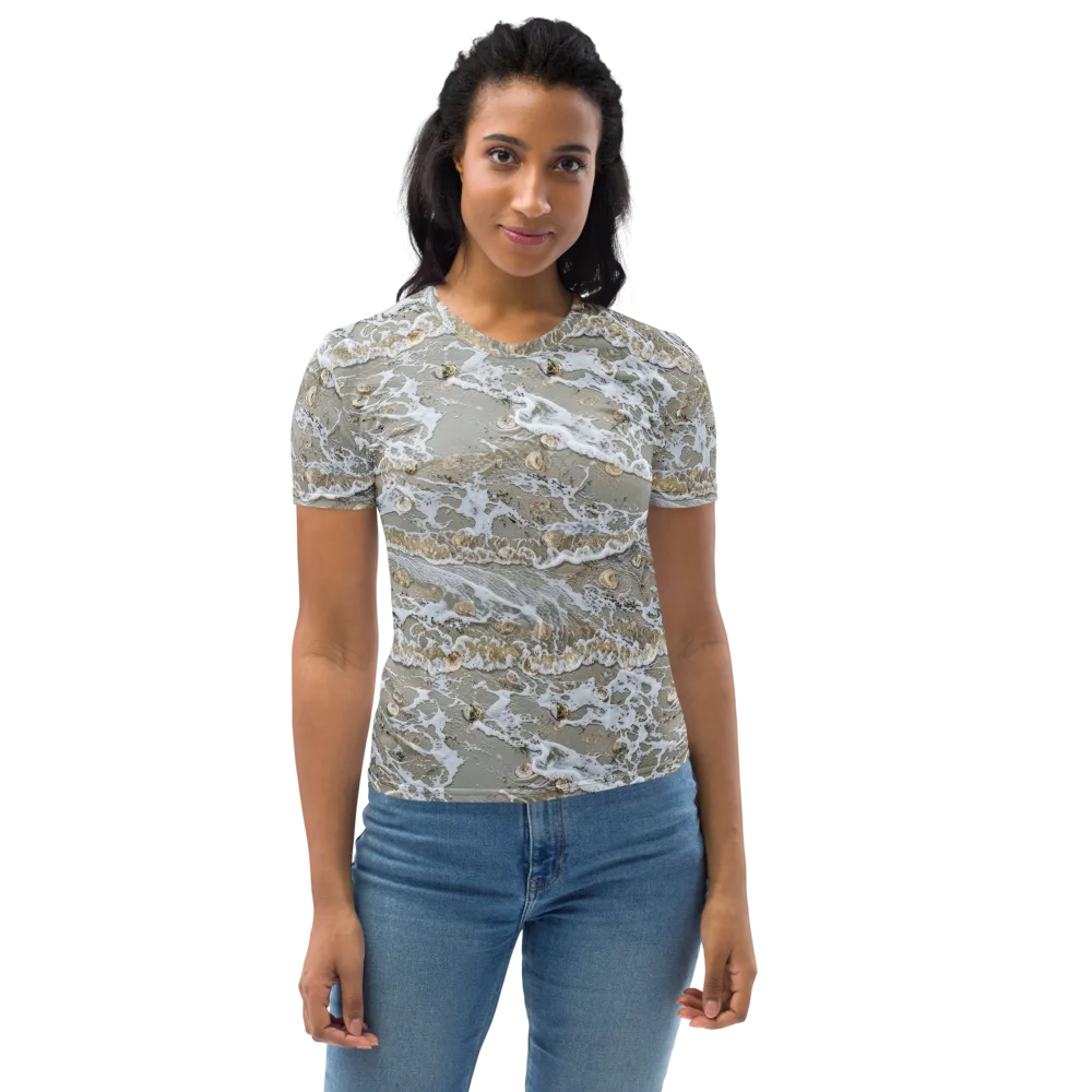 Tidal Shells on Women's Crew Neck T-Shirt — Front