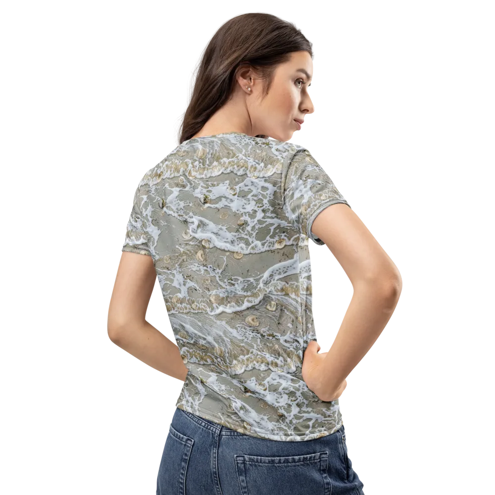 Tidal Shells on Women's Crew Neck T-Shirt — Back