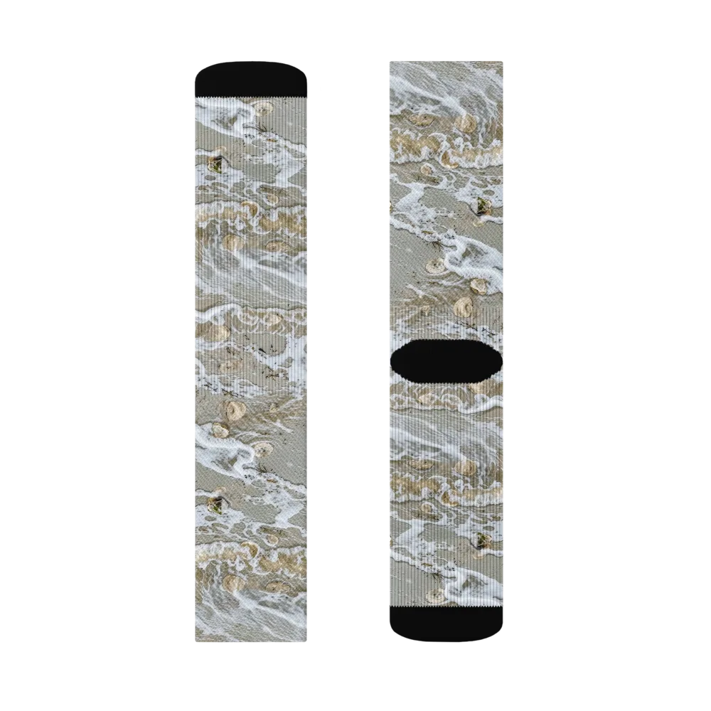 Tidal Shells on Socks — Left Sock