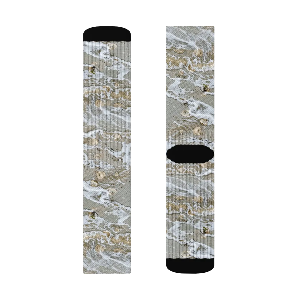 Tidal Shells on Socks — Right Sock