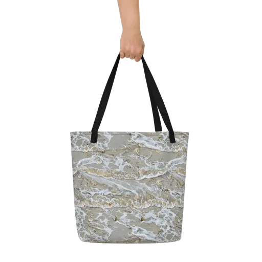 Tidal Shells on a Large Tote Bag W/ Pocket