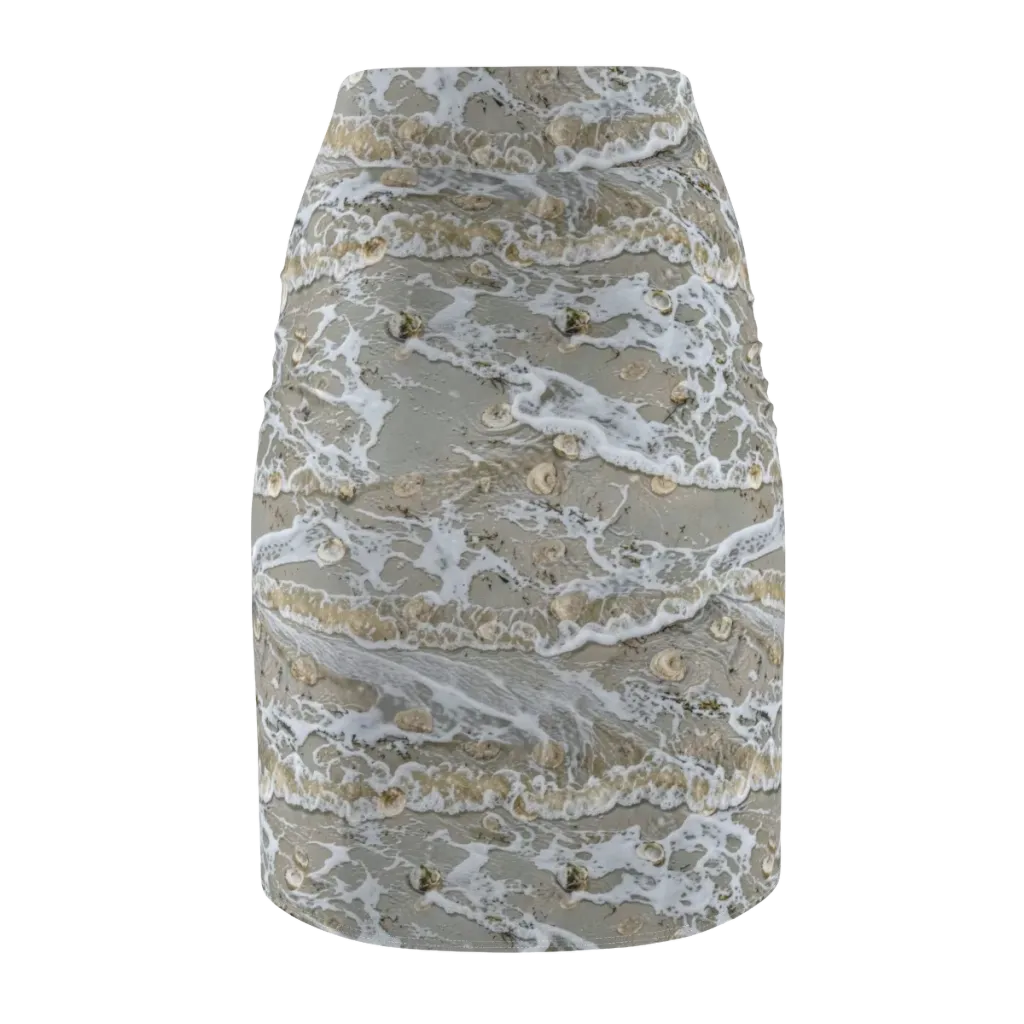 Tidal Shells on Pencil Skirt — Back