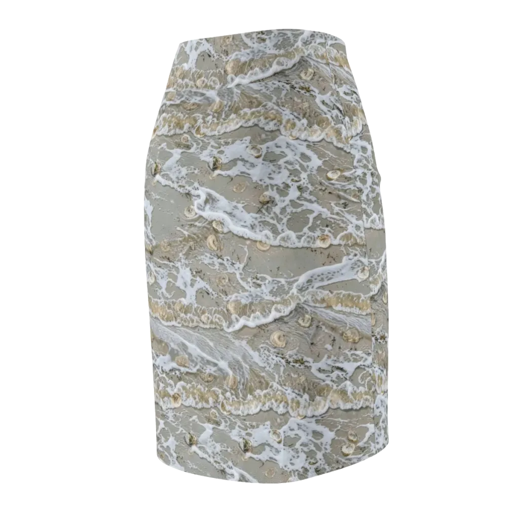 Tidal Shells on Pencil Skirt — Back Side