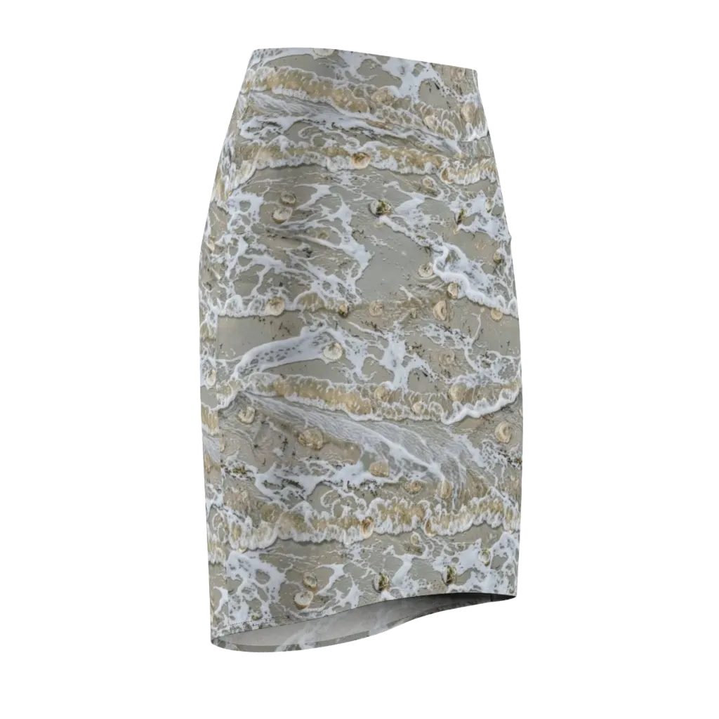 Tidal Shells on Pencil Skirt — Front Side