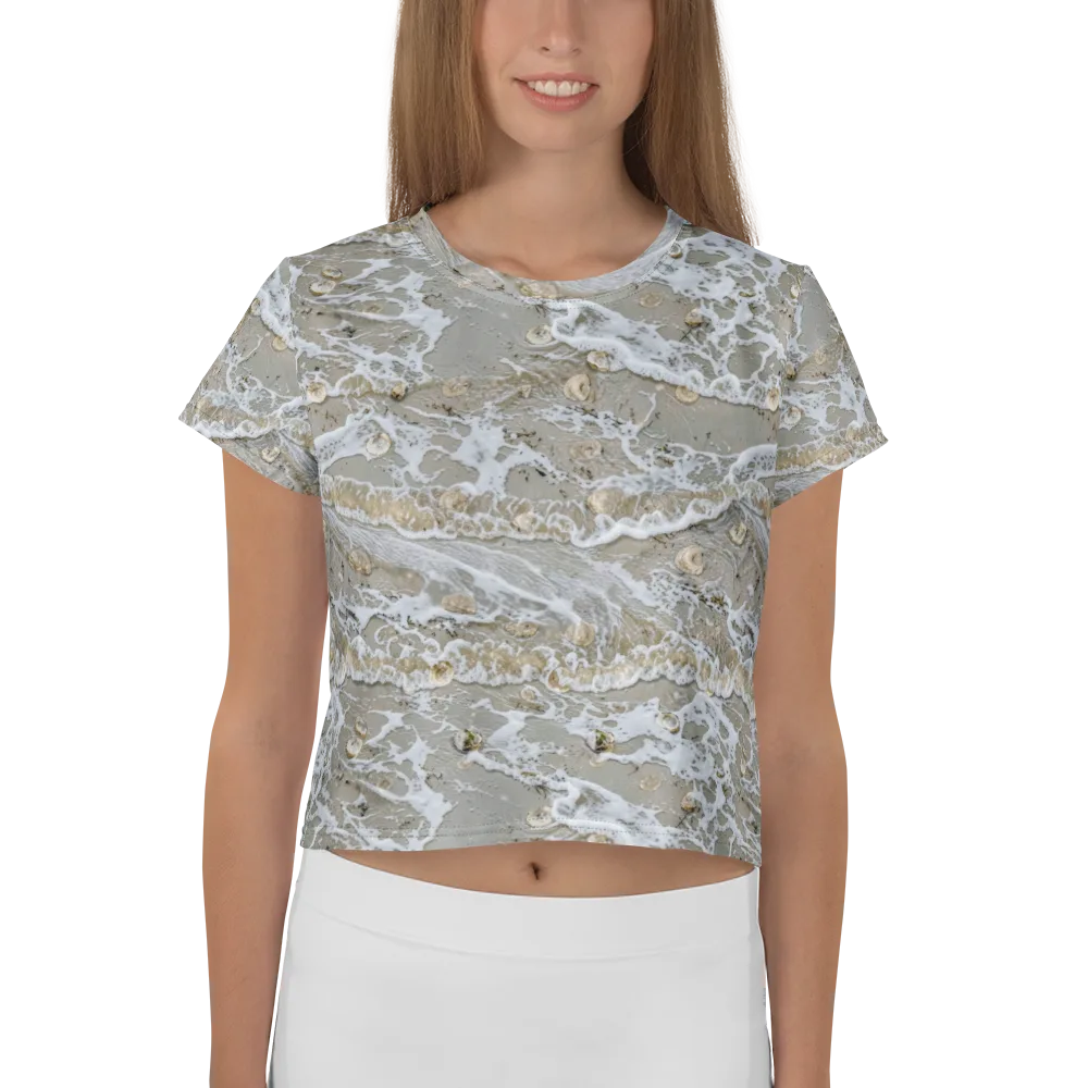 Tidal Shells on Crop Tee — Front