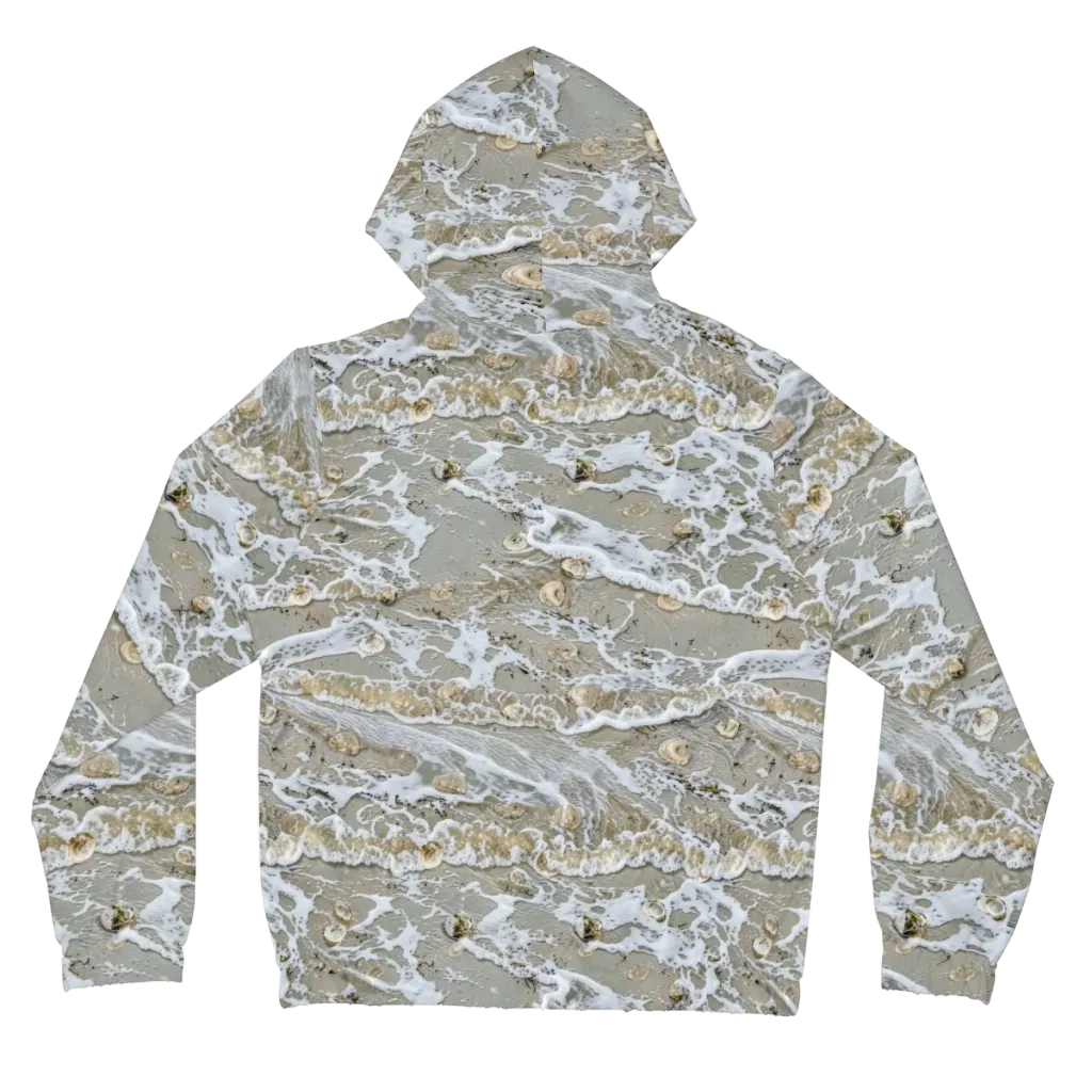 Tidal Shells on Women's Full-Zip Hoodie — Back