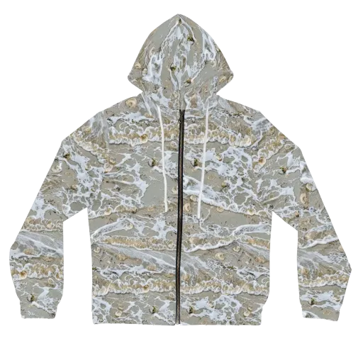 Tidal Shells on a Women's Full-Zip Hoodie