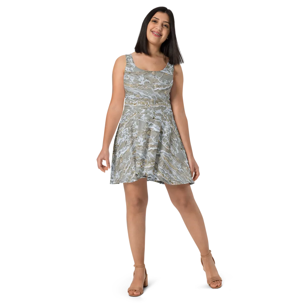Tidal Shells on Skater Dress — Front
