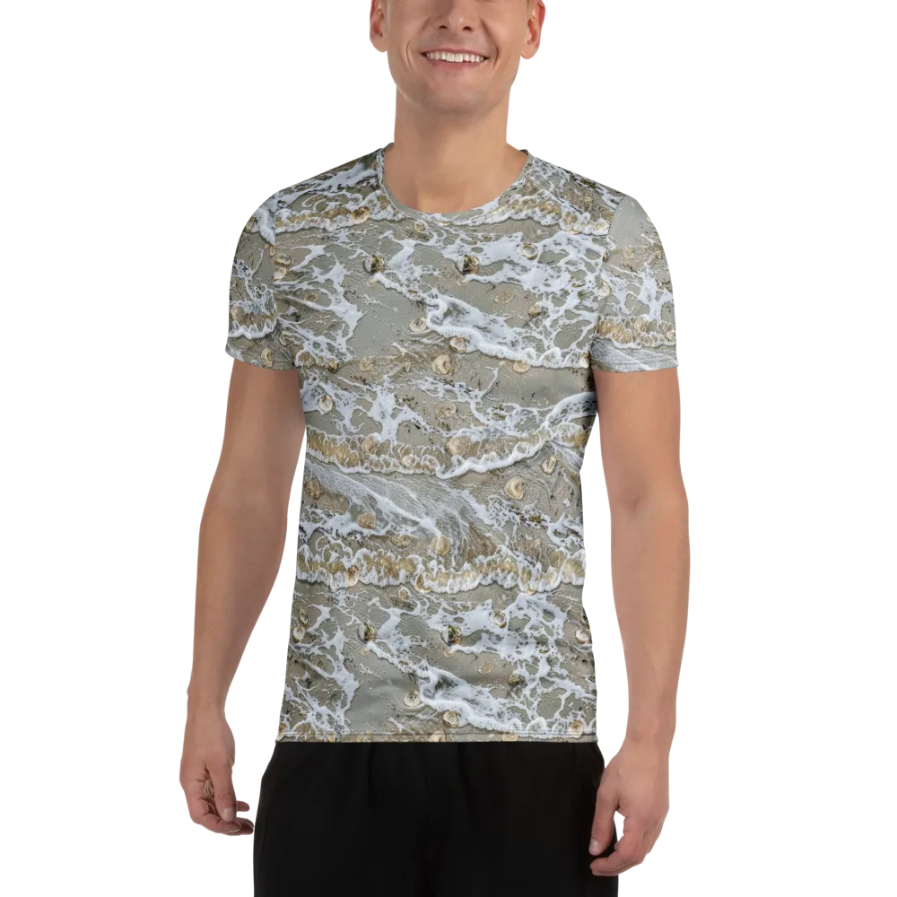 Tidal Shells on Men's Athletic T-Shirt — Front