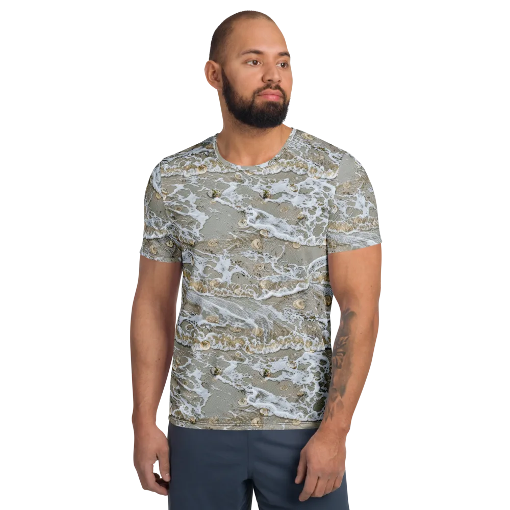 Tidal Shells on Men's Athletic T-Shirt — Front