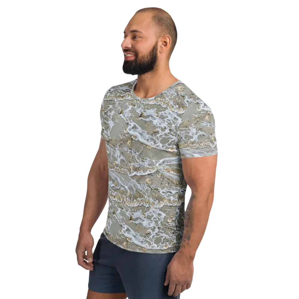 Tidal Shells on Men's Athletic T-Shirt — Left