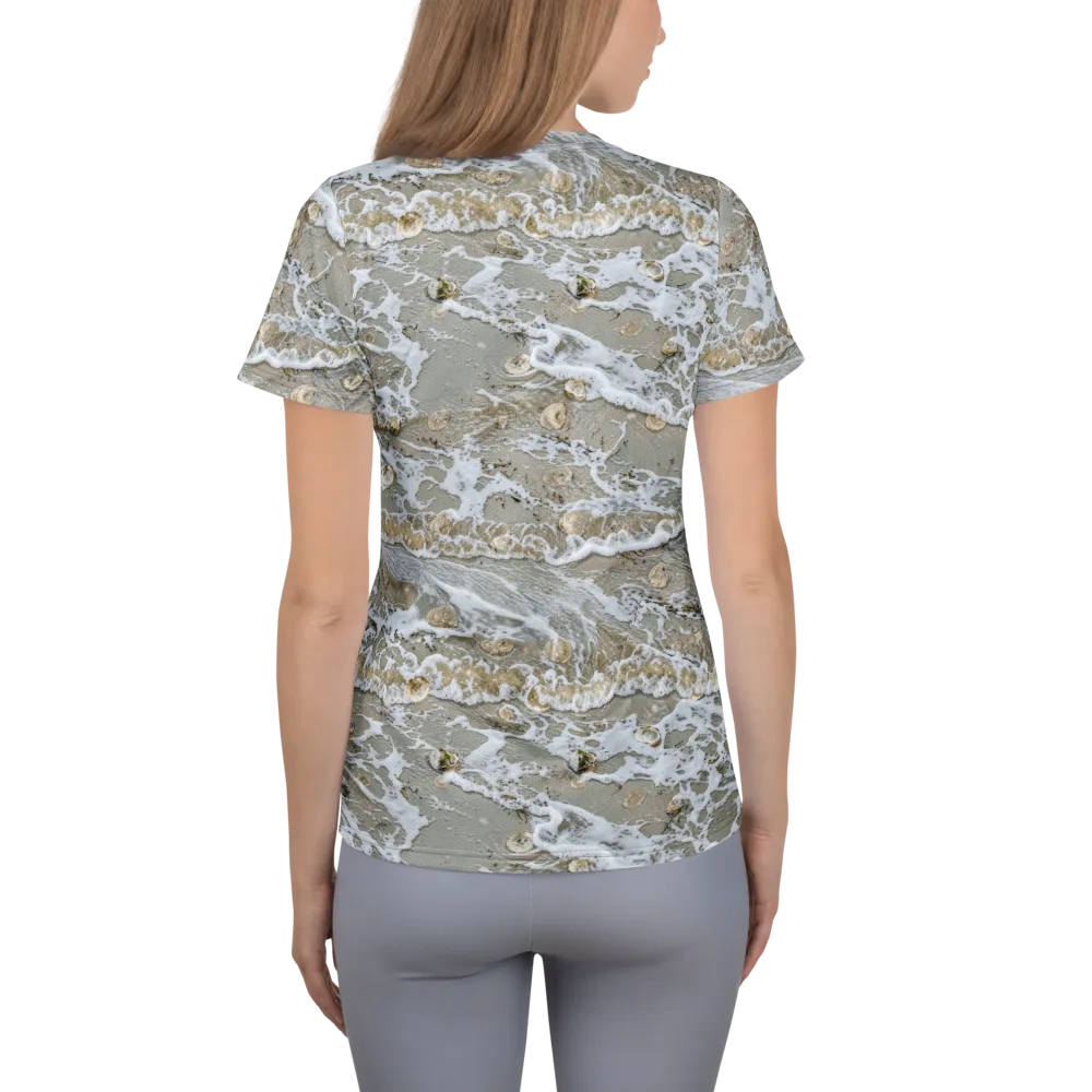 Tidal Shells on Women's Athletic T-Shirt — Back