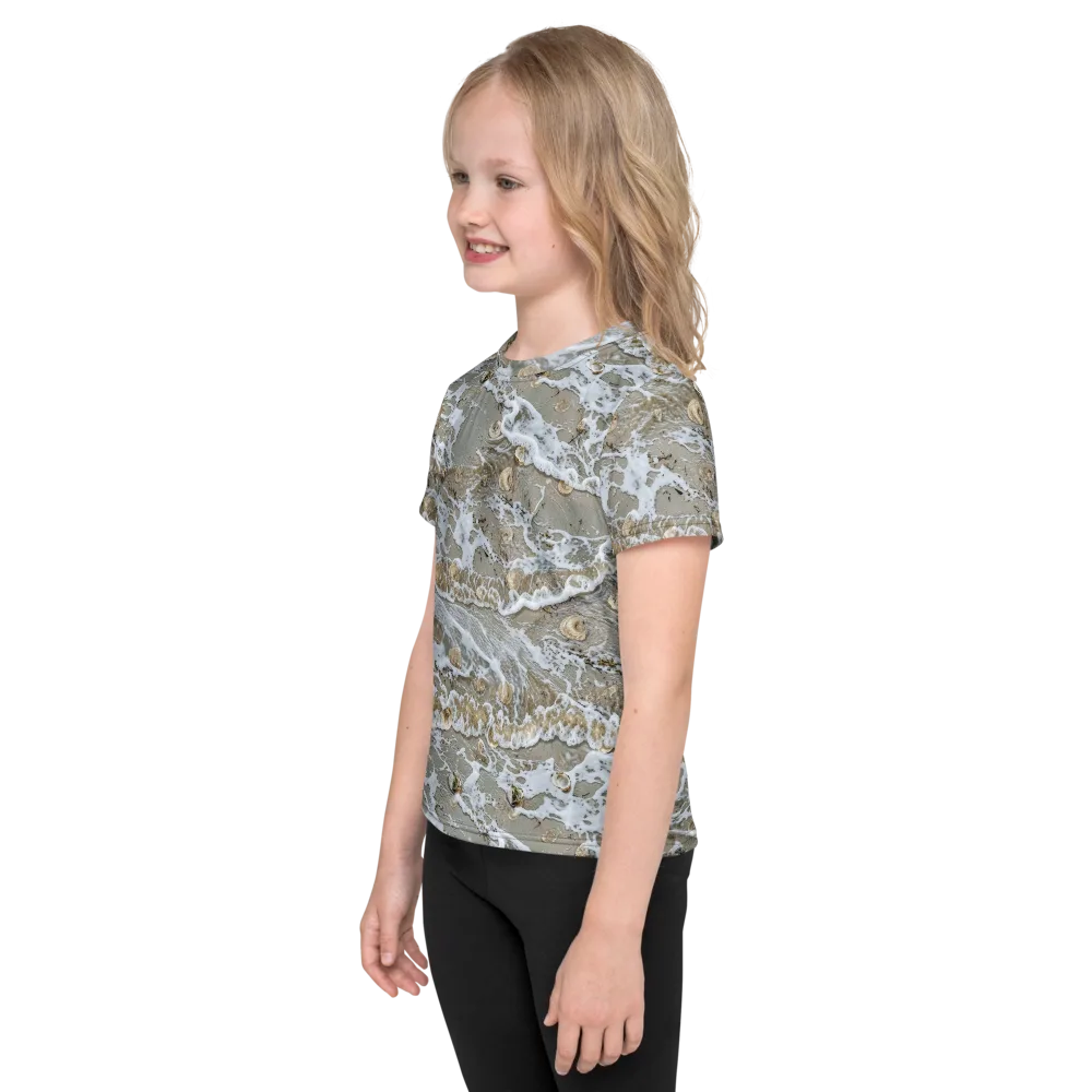 Tidal Shells on Kids Crew Neck T-Shirt — Left