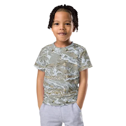 Tidal Shells on a Kids Crew Neck T-Shirt