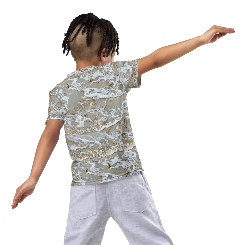 Tidal Shells on Kids Crew Neck T-Shirt — Back