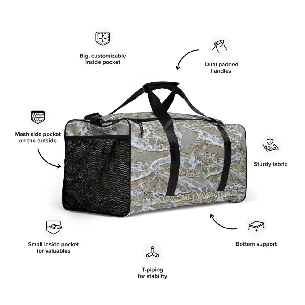 Tidal Shells on Duffle Bag — Right Front