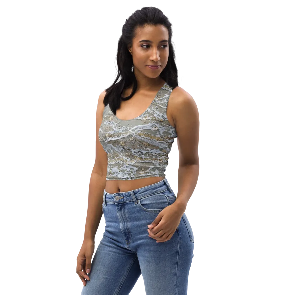 Tidal Shells on Crop Top — Left Front