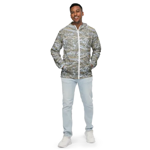 Tidal Shells on a Men's Windbreaker